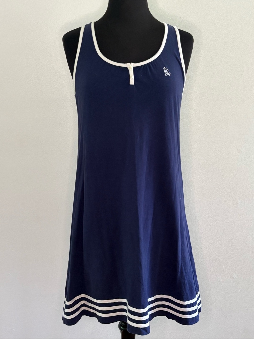 Lauren Ralph Lauren Navy Tank Dress with White Trim Small
